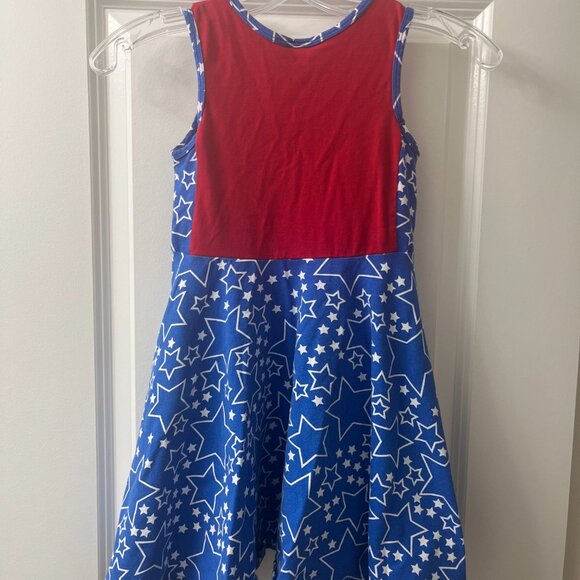 Princess Awesome Girls Dress Size 8 Blue Stars Red “I Will Vote” USA Patriotic - Picture 8 of 8